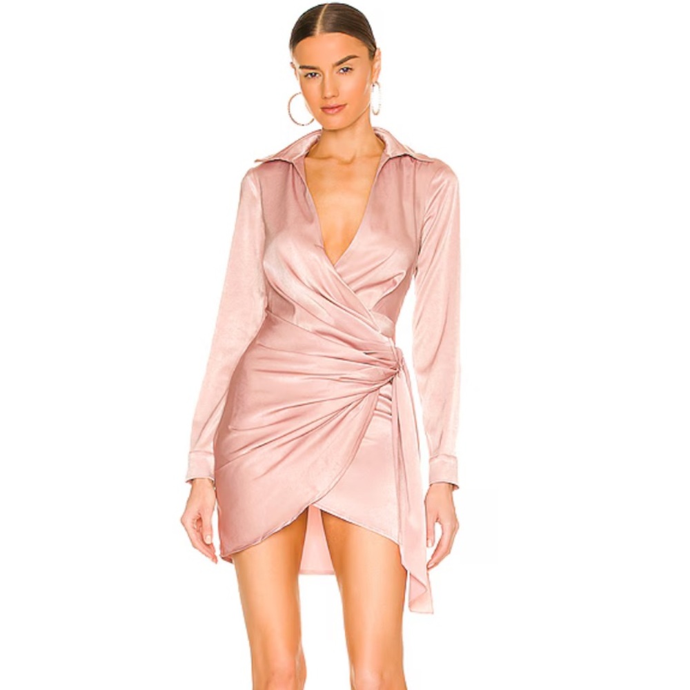 Superdown Pink Wrap Dress